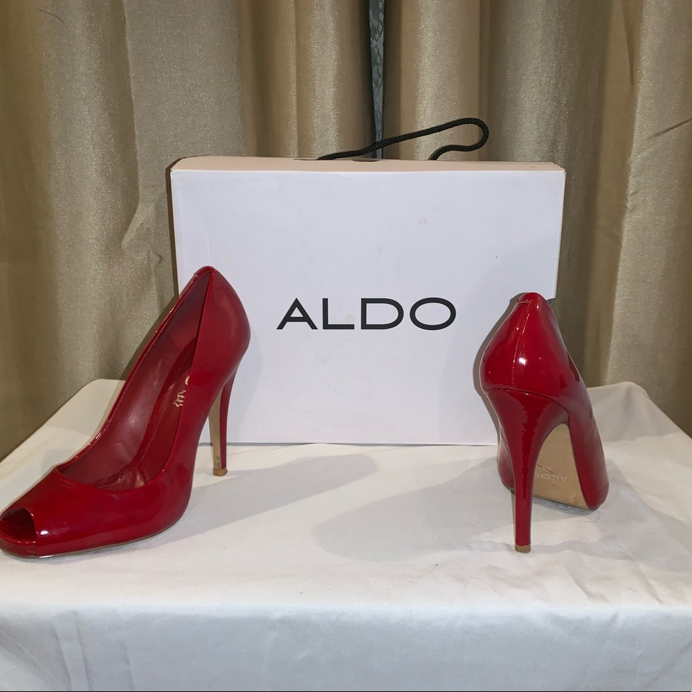Aldo Pruzany Peep Toe Red Pump